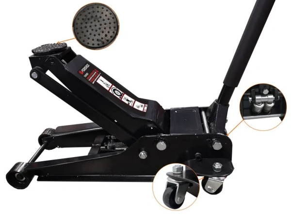 Домкрат подкатной гидравлический двухпоршневой 4т (h min 95мм, h max 560мм)