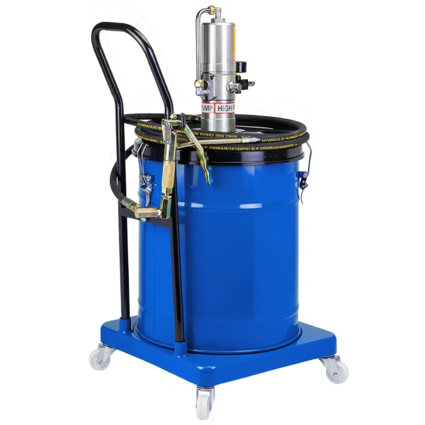 Нагнетатель смазки пневматический перекатной с емкостью 35л (рабоч.давление 410bar,шланг 4м)