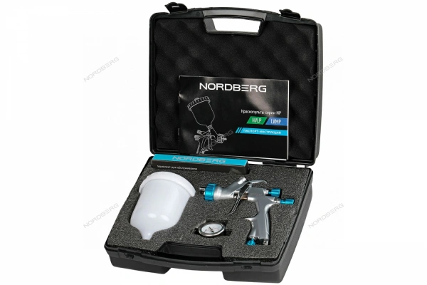 Краскопульт LVMP с верхним бачком NORDBERG NP7517 (сопло 1,8 мм, пластиковый кейс)