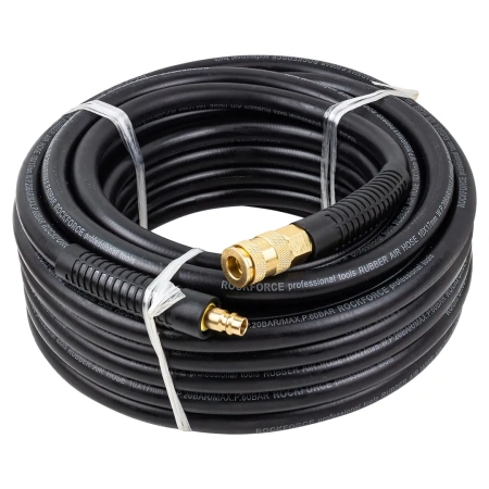 Шланг резиновый воздушный армированный с фитингами 10мм х 17мм х 15м (20-60бар, раб. t от -30 до +70°С)