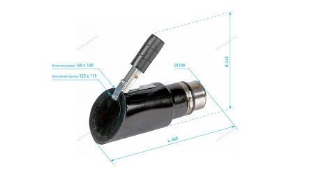 Насадка резиновая овальная наклонная на шланг D=100 мм NORDBERG AN100DI