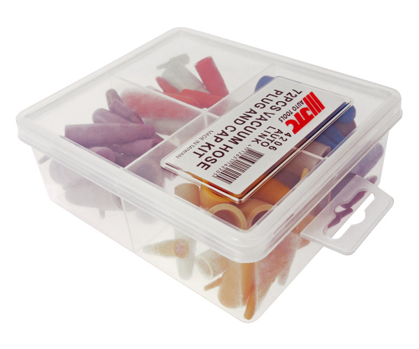 Набор заглушек и колпачков при ремонте двигателя JTC 4206 (3-12 мм, 72 предмета)