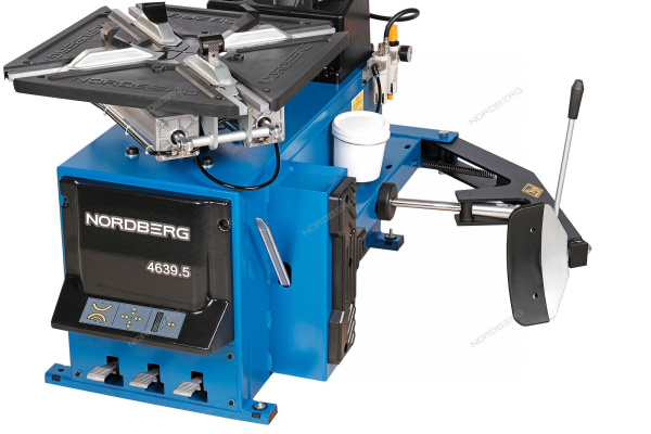 Станок шиномонтажный 380V полуавтомат двухскоростной стол с накладками синий/серый NORDBERG 4639,5 380
