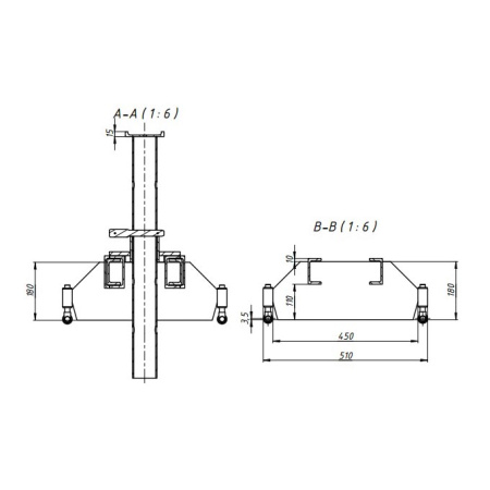 Опорная система для вывешивания передних осей грузового автомобиля 180 мм Гамматест GTM5012