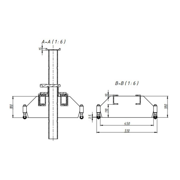 Опорная система для вывешивания передних осей грузового автомобиля 180 мм Гамматест GTM5012