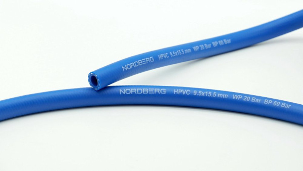 Шланг воздушный гибридный PVC диаметр 9.5х15.5 мм, 1 м NORDBERG H0915HPVC
