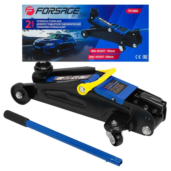Домкрат подкатной гидравлический 2 т (h min - 135мм, h max - 330мм)