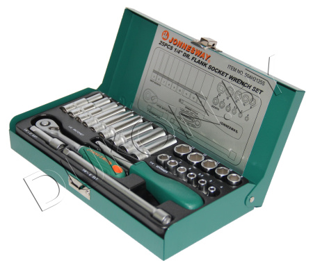 Набор головок торцевых стандартных и глубоких S04H2125S , 1/4"DR, 4-13 мм, 25 предметов