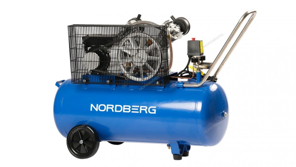 Компрессор 2-х поршневой, ременной, чугунная головка, 220В, ресив. 100л, 320л/мин NORDBERG NCE100/360