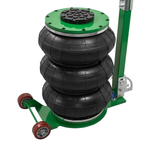 Домкрат подкатной пневматический 5т (h min 150мм, h max 450мм, 3 подушки, Ø320мм)