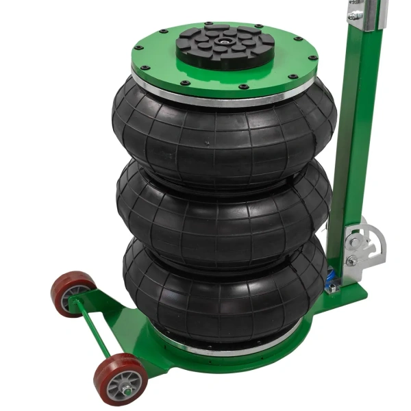 Домкрат подкатной пневматический 5т (h min 150мм, h max 450мм, 3 подушки, Ø320мм)