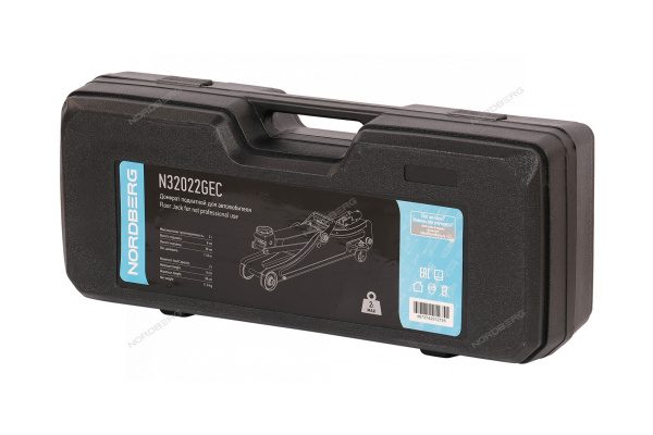 Домкрат подкатной для автолюбителя в кейсе 2 т NORDBERG N32022GEC