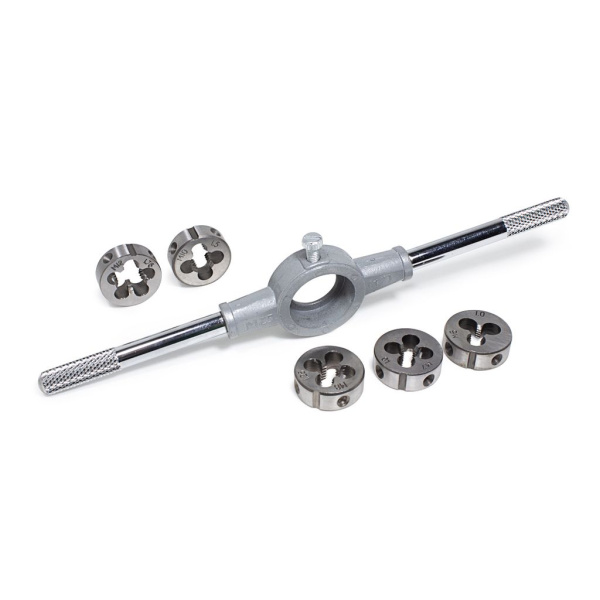 Набор плашек метрических 6пр. (М6х1.0,М7х1.0,М8х1.25,М10х1.5,М12х1.75),в блистере