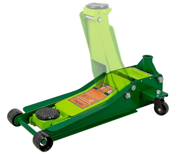 Домкрат подкатной гидравлический низкопрофильный двухпоршневой с резиновой накладкой 3т (h min 75мм, h max 505мм)