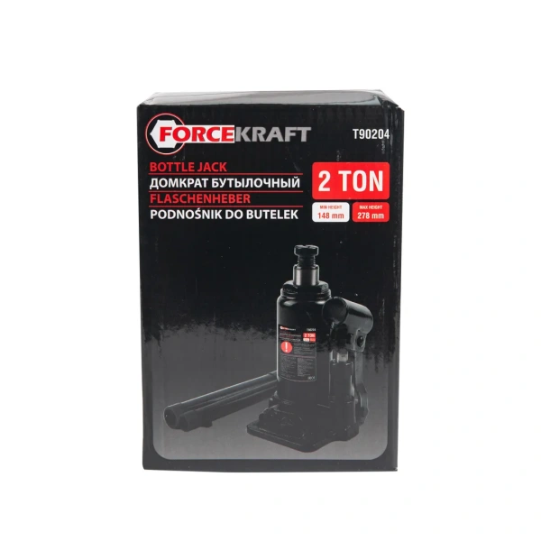 Домкрат бутылочный 2т с клапаном (h min 148мм,h max 278мм)