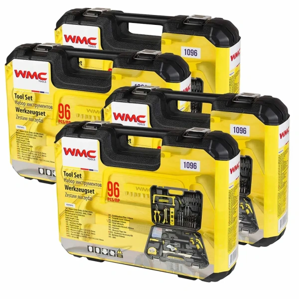 ( 4 K-T ) Набор инструментов 96пр(дрель ударная ,набор бит , сверло ,плоск , уровень ,ножовка ,кл разводной ,рулетка ,ножовка ,уровень ,нож , комплект