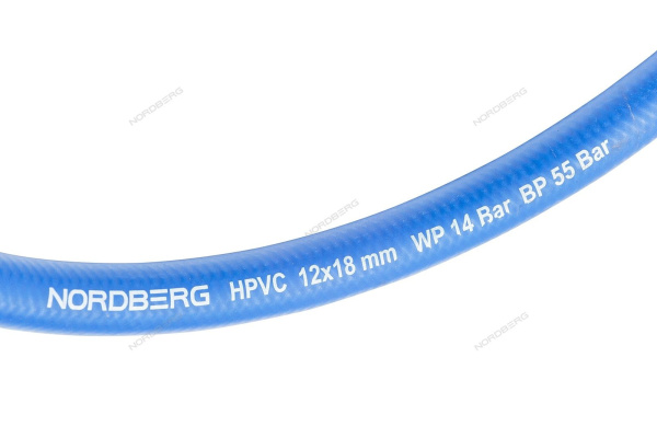 Шланг воздушный гибридный PVC диаметр 12х18 мм NORDBERG H1218HPVC
