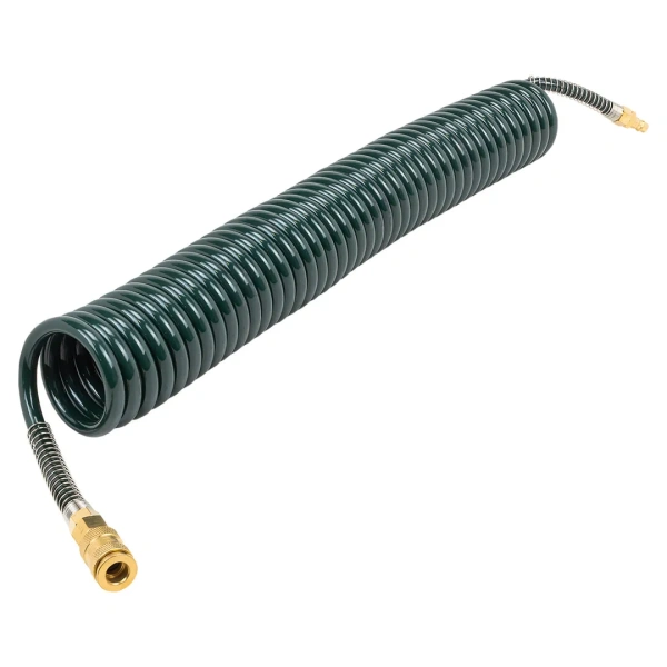 Шланг витой полиуретановый 8мм х 12мм х 10м с быстроразъемами (максимальное давление - 15bar, рабочая температура от -20 до +60 гр.)