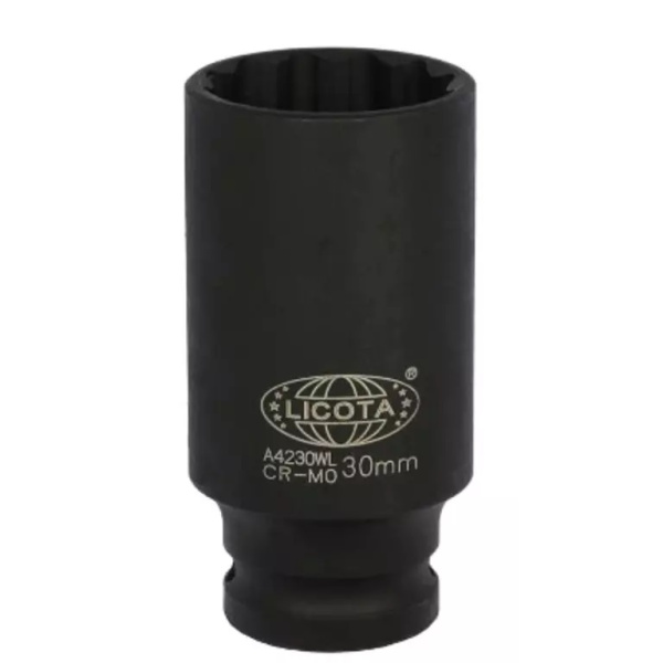 Головка торцевая ударная глубокая 12-гранная Licota A4230WL (1/2", 30 мм)