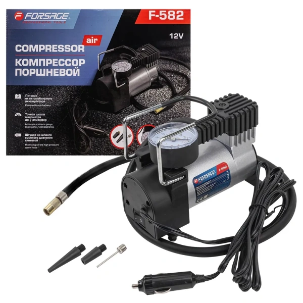 Компрессор поршневой автомобильный F-582 ''FORSAGE''14A 12V
