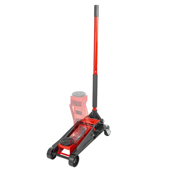 Домкрат подкатной гидравлический 3 т с резиновой накладкой и аксессуарами(перчатки, салфетка из микрофибры 40х30см, 2 поршня,h min135мм,h max465)