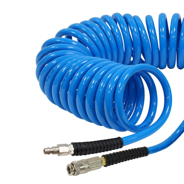 Cпиральный воздушный шланг JETA PRO 5887515 с фитингами М1/4", Ø 9.5-13.5 мм, длина 15 м, цвет синий