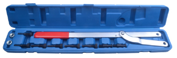 Набор инструментов для фиксации шкивов (рабочий диапазон 40-220мм, диаметры штифтов: 6-10,8-11,10-12,11-16мм) 11пр., в кейсе