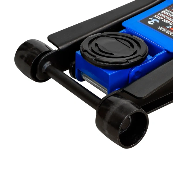 Домкрат подкатной гидравлический низкопрофильный двухпоршневой с резиновой накладкой 3т (h min 75мм, h max 505мм)