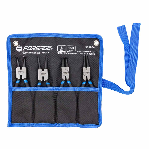 Набор съемников стопорных колец 4пр(L-150мм), на полотне