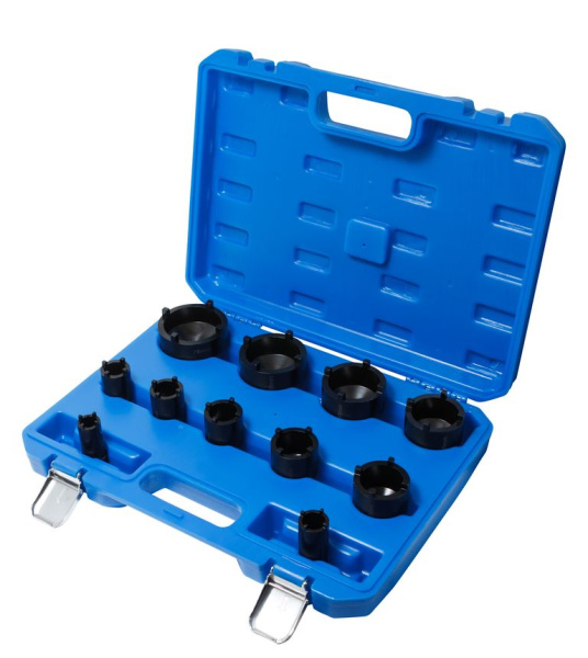 Набор головок специальных для шлицевых гаек, 11пр.(Ø:22,26,30,33,37,44,50,56,63,69,75мм), в кейсе