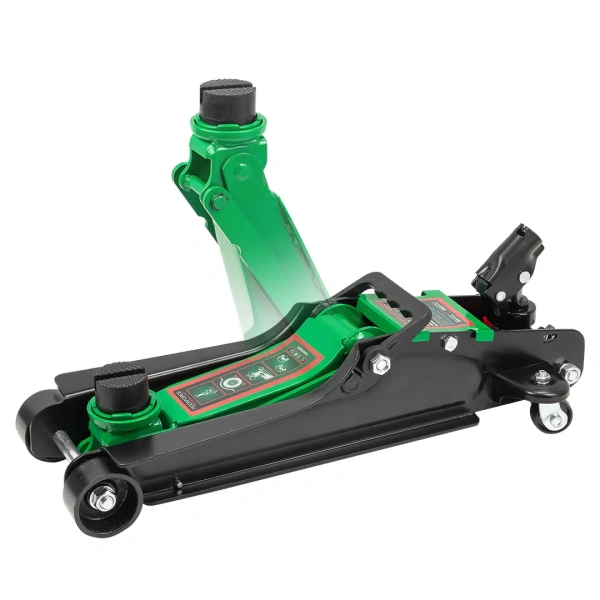 Домкрат подкатной гидравлический низкопрофильный 3т (усиленный корпус,поворотная ручка 360°,h min 85мм, h max 380мм) в пласт.кейсе