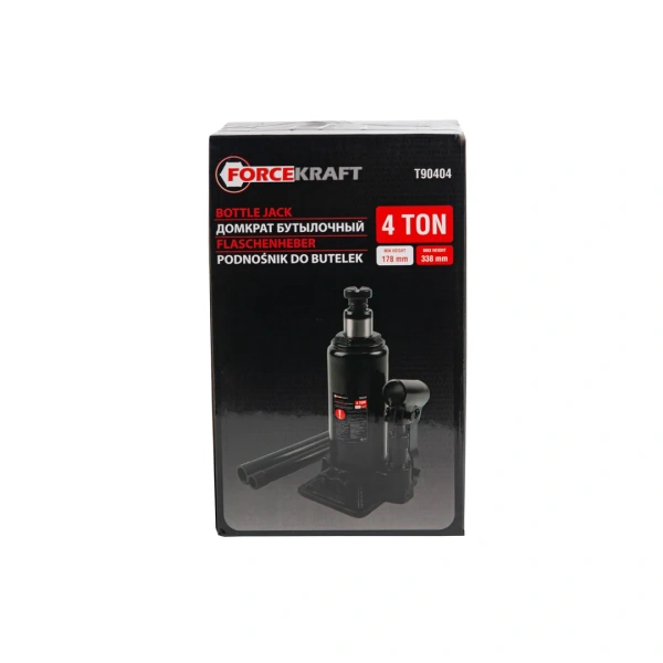 Домкрат бутылочный 4т с клапаном (h min 178мм,h max 338мм)