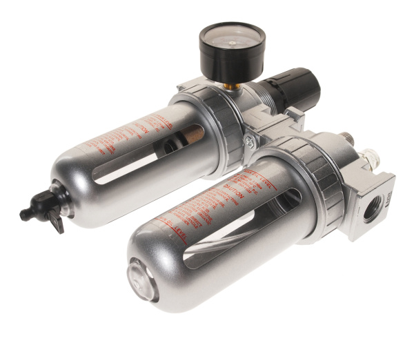 Блок подготовки воздуха JTC JW0889-803 (лубрикатор, осушитель, 3/8", пластик. переключ., 150PSI, 2500 л/мин, 125 мл)