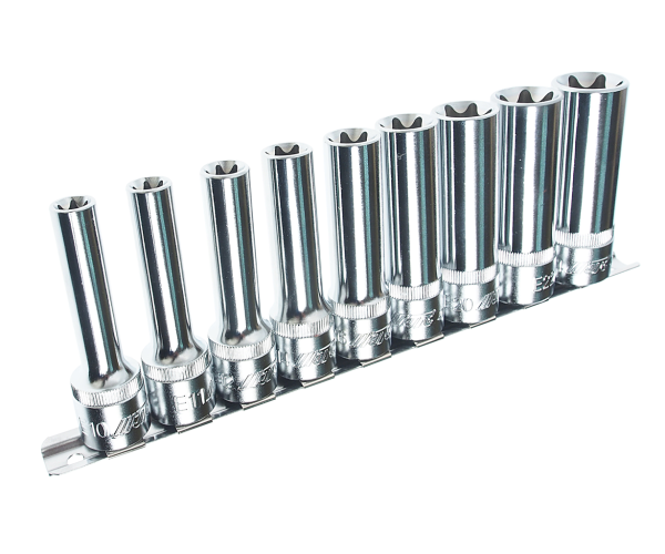 Набор головок торцевых удлиненных JTC H409EL (1/2", TORX, Е10-Е24, 9 предметов)