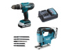 Аккум. дрель-шуруповерт MAKITA LXT HP488D + аккум. лобзик JV183D