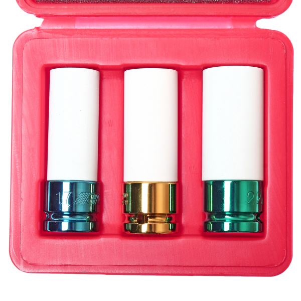 Набор головок ударных для литых дисков JTC 3304A (17-19-22 мм, L=87 мм, 3 предмета в кейсе)