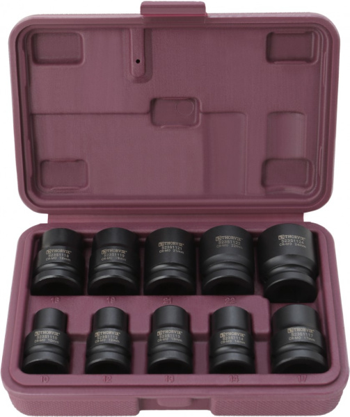 Набор головок торцевых ударных Thorvik S23S1110S (1/2"DR, 10-24 мм, 10 предметов)