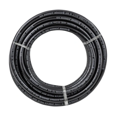 Шланг резиновый армированый бензо-маслостойкий 5х12ммх10м(повышенная гибкость и сопротивление к излому,раб.давл. 20bar,max 60bar,-30C°+70C°,DIN20018)