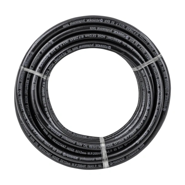 Шланг резиновый армированый бензо-маслостойкий 5х12ммх10м(повышенная гибкость и сопротивление к излому,раб.давл. 20bar,max 60bar,-30C°+70C°,DIN20018)