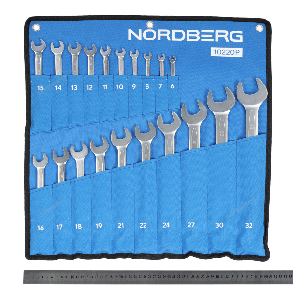 Набор ключей комбинированных NORDBERG 10220P (20 шт,) планшет тетрон