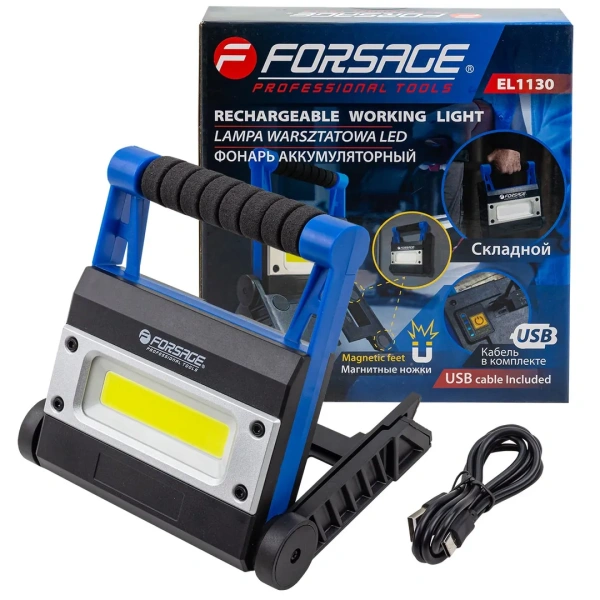 Фонарь светодиодный аккумуляторный (2200мАч, 600Лм, 8W COB)