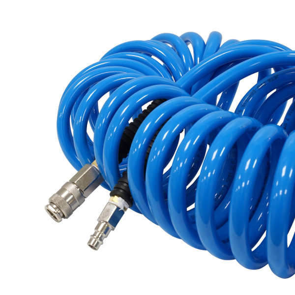 Cпиральный воздушный шланг JETA PRO 5887515 с фитингами М1/4", Ø 9.5-13.5 мм, длина 15 м, цвет синий