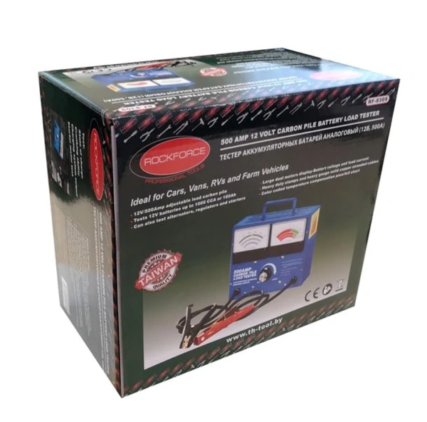 Тестер аккумуляторных батарей, генераторов и пускового тока аналоговый (12V,500А)