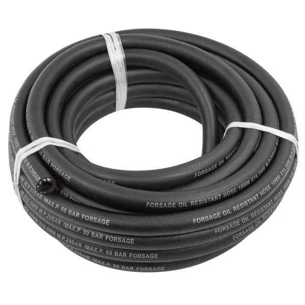 Шланг резиновый армированый бензо-маслостойкий 10х16.5ммх10м(повышенная гибкость и сопротивление к излому,раб.давл. 20bar,max 60bar,-30C°+70C°,DIN2001