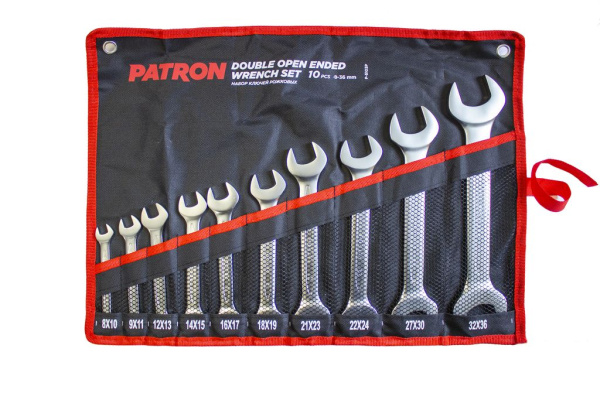 Набор ключей рожковых 10 пр. (8x10,9x11,12x13,14x15,16x17,18x19,21x23,22x24,27x30,32x36мм), на полотне
