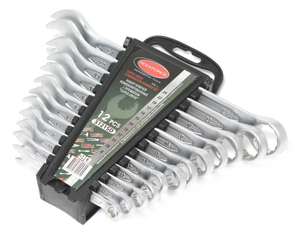 Набор ключей комбинированных с профилем ''Super Drive''12гр., 12пр. (8, 10-17, 19, 22, 24мм), в пластиковом держателе