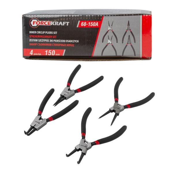 Набор съемников стопорных колец, 4пр. (L-150мм), на полотне