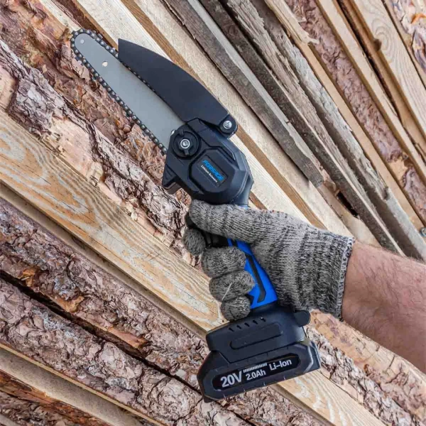 Пила цепная аккумуляторная (2 цепи, 2 аккумулятора Li-ion 20V, 2.0Ah)