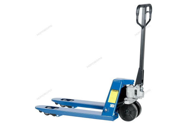 Рохля складская гидравлическая короткая 2,5 т, усиленная, с полиуретановыми колесами NORDBERG N3901S-25