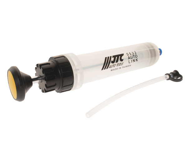 Шприц плунжерный для тормозной жидкости и антифриза JTC 5533 (200 мл, 47x210 мм, полипропилен)